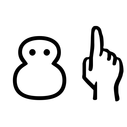 ⛄👆 Emoji Domain black and white Symbola rendering